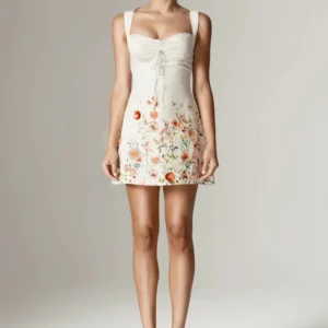 Keisha Cotton Mini Dress – Floral Print