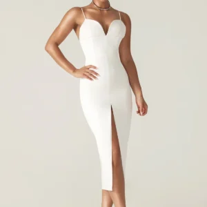 Joy Crepe Straps Corset Dress (Off White)